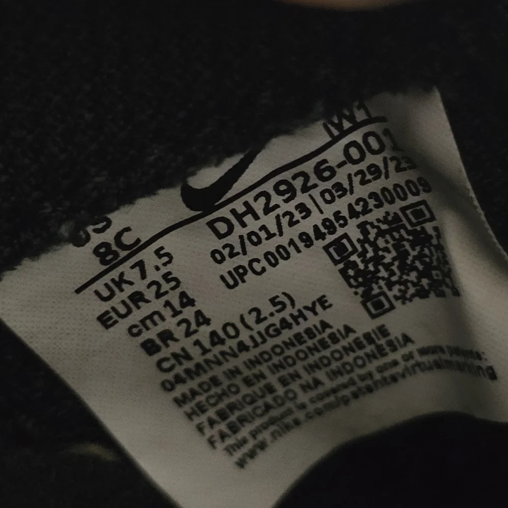 Nike Air Force 1 One Kids 8c Black Sneakers Shoes